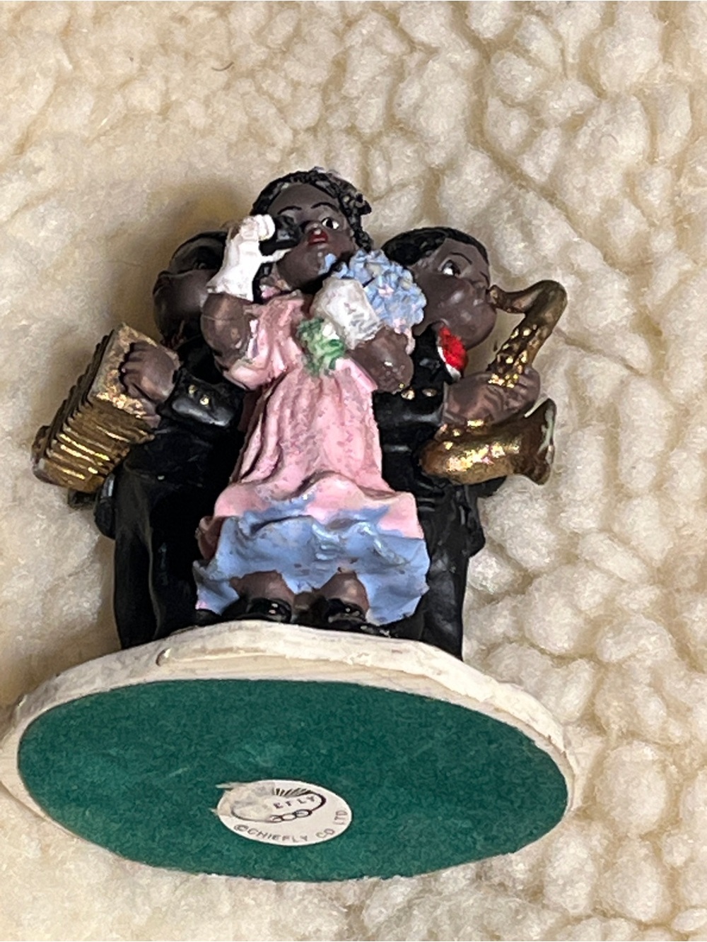 Chiefly Co. Ltd. Musical Children Figurine Singer Accordion Saxophone Resin 3”